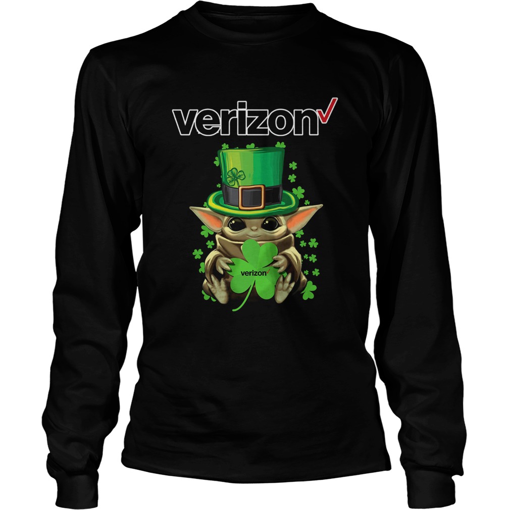 Baby Yoda Verizon Shamrock StPatricks Day LongSleeve