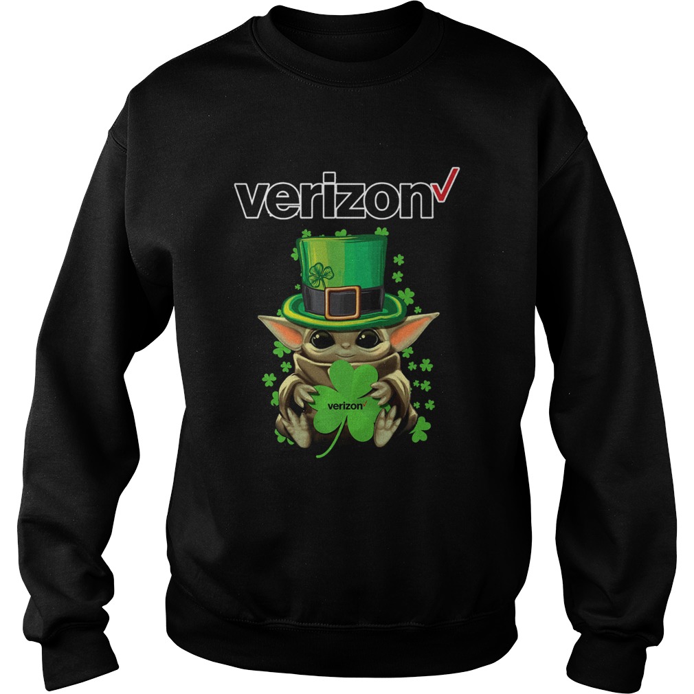 Baby Yoda Verizon Shamrock StPatricks Day Sweatshirt