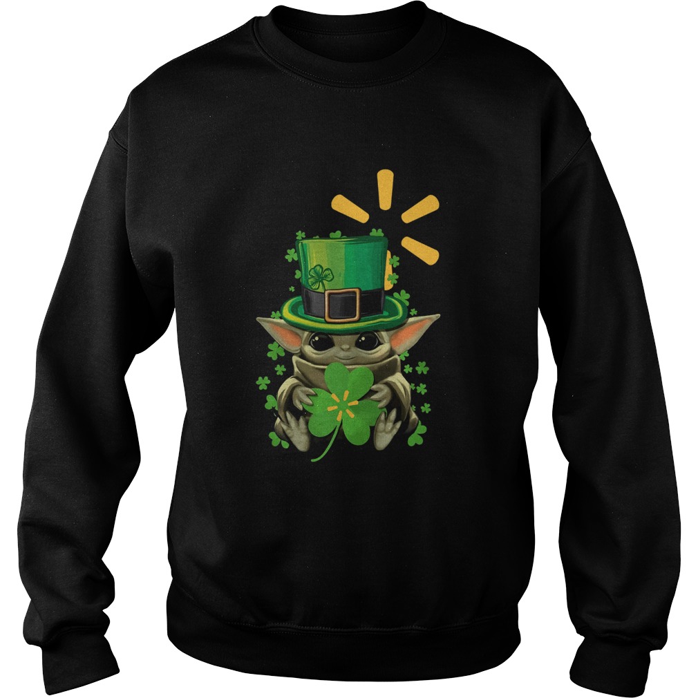 Baby Yoda Walmart Shamrock St Patricks Day Sweatshirt