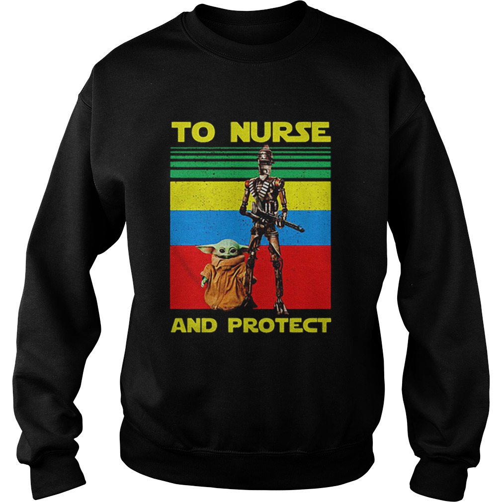 Baby Yoda and IG11 to nurse and protect vintage Sweatshirt