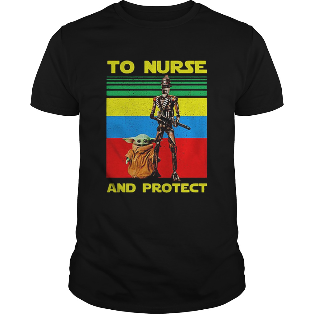 Baby Yoda and IG11 to nurse and protect vintage shirt