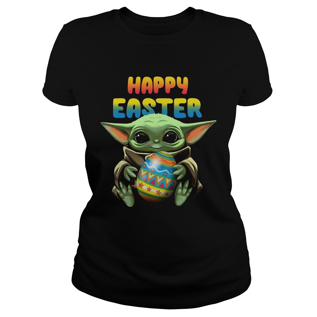 Baby Yoda hug Happy Easter Classic Ladies