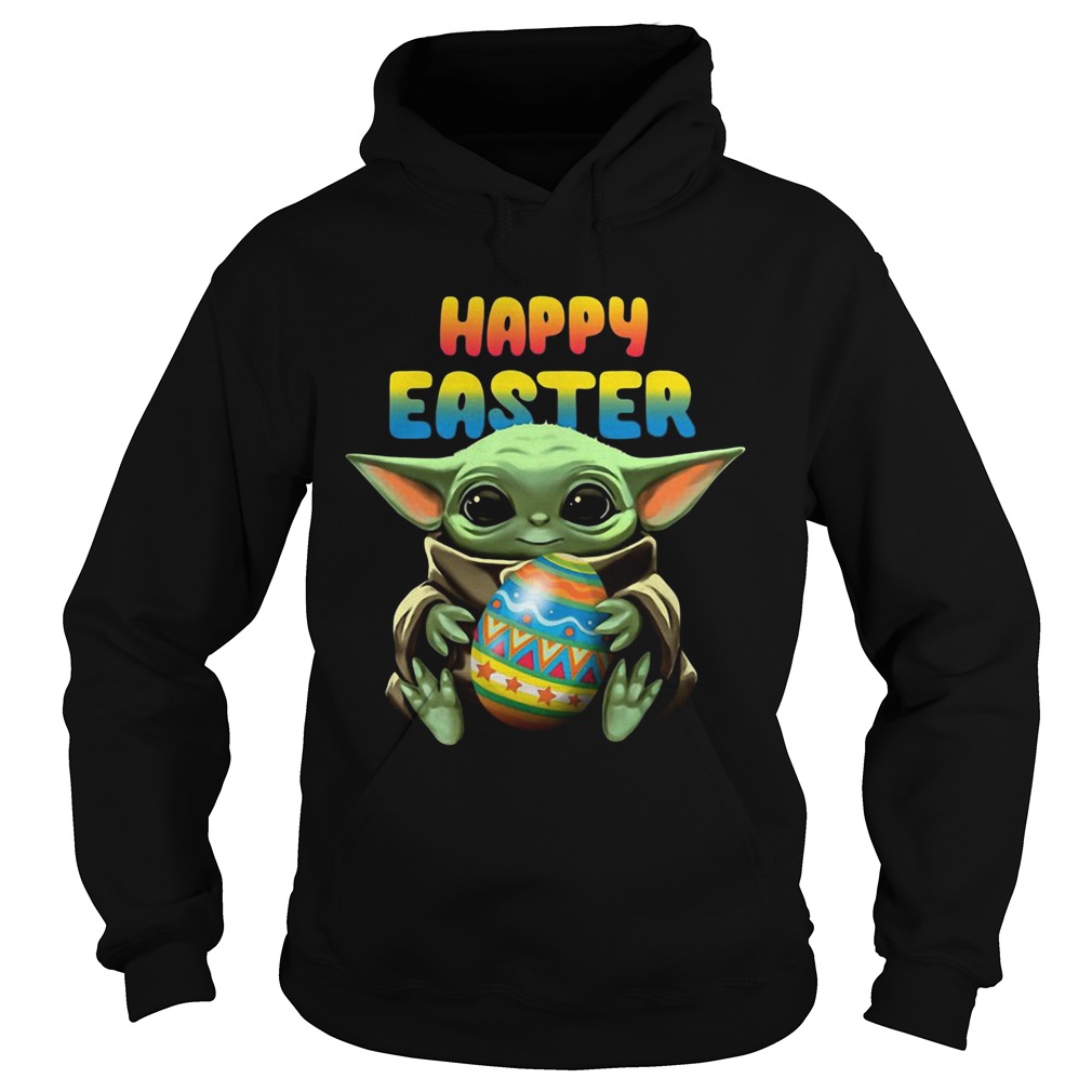 Baby Yoda hug Happy Easter Hoodie