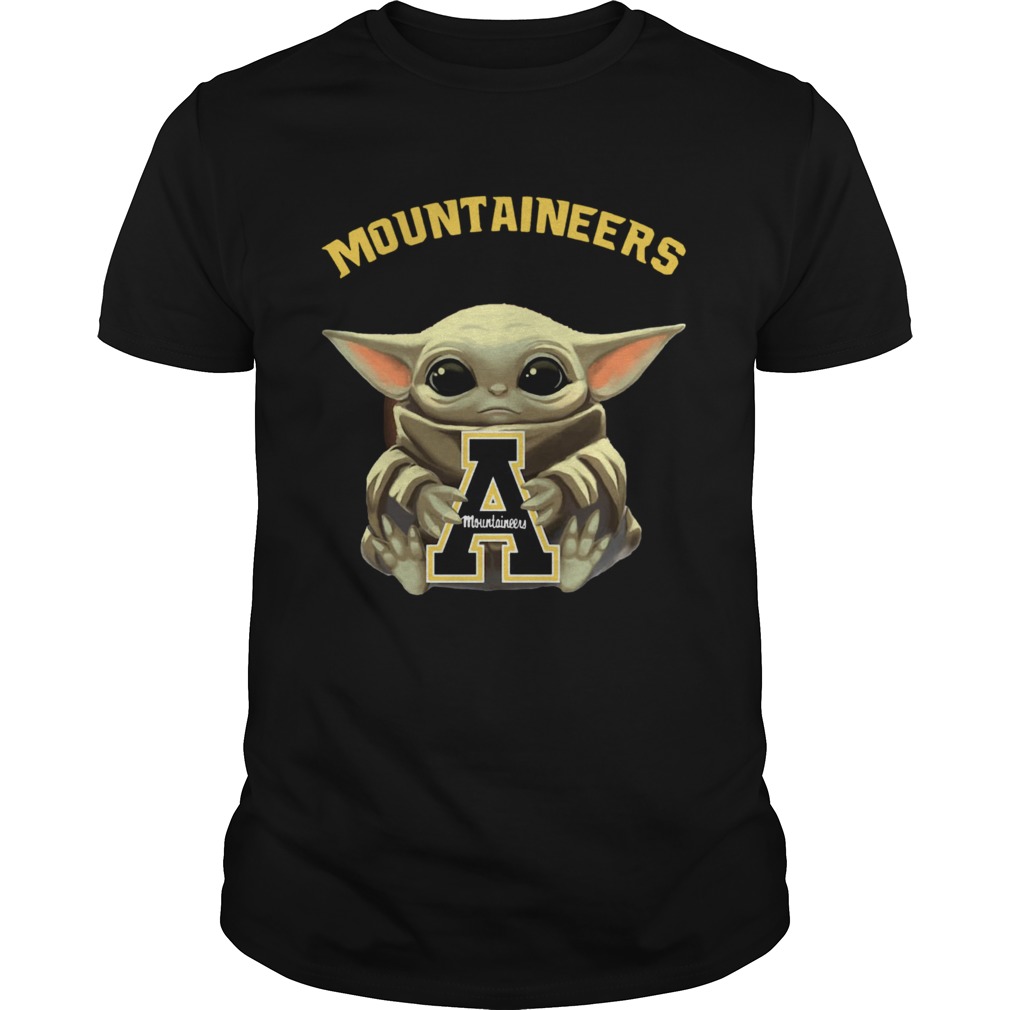 Baby Yoda hug Mountaineers shirt