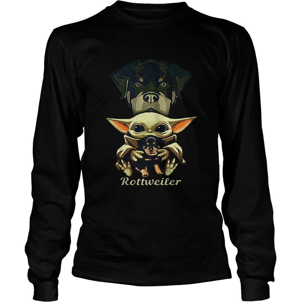 Baby Yoda hug Rottweiler dog Star Wars LongSleeve