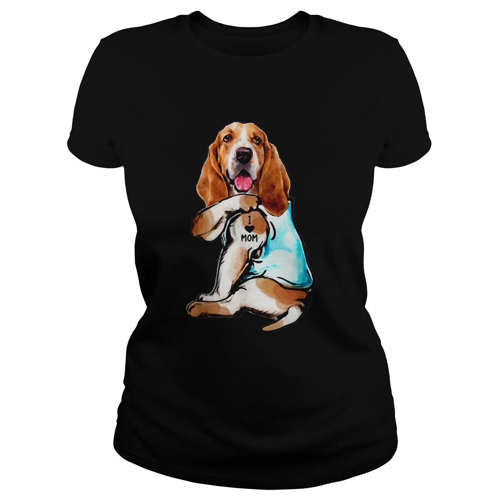 Basset Hound Tattoo I Love Mom Classic Ladies