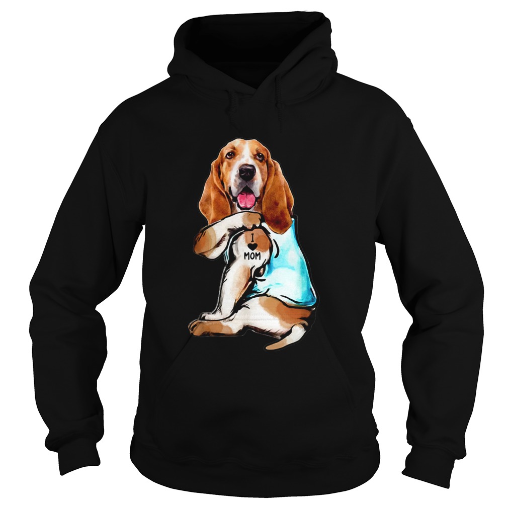 Basset Hound Tattoo I Love Mom Hoodie