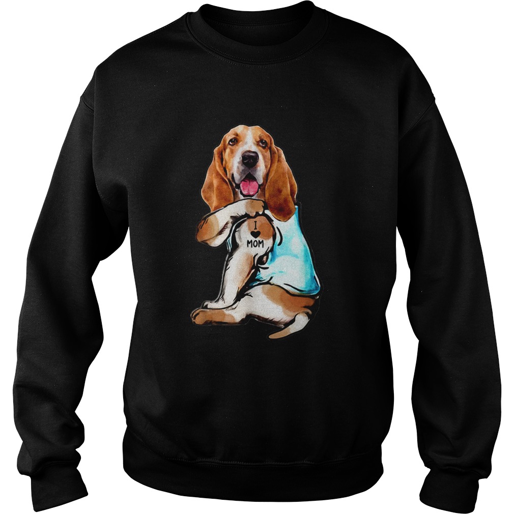 Basset Hound Tattoo I Love Mom Sweatshirt