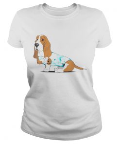 Basset Hound Tattoos I Love MOM Sitting Mothers Day  Classic Ladies