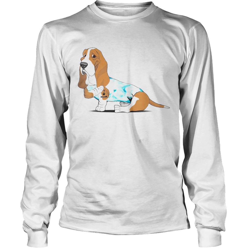 Basset Hound Tattoos I Love MOM Sitting Mothers Day LongSleeve