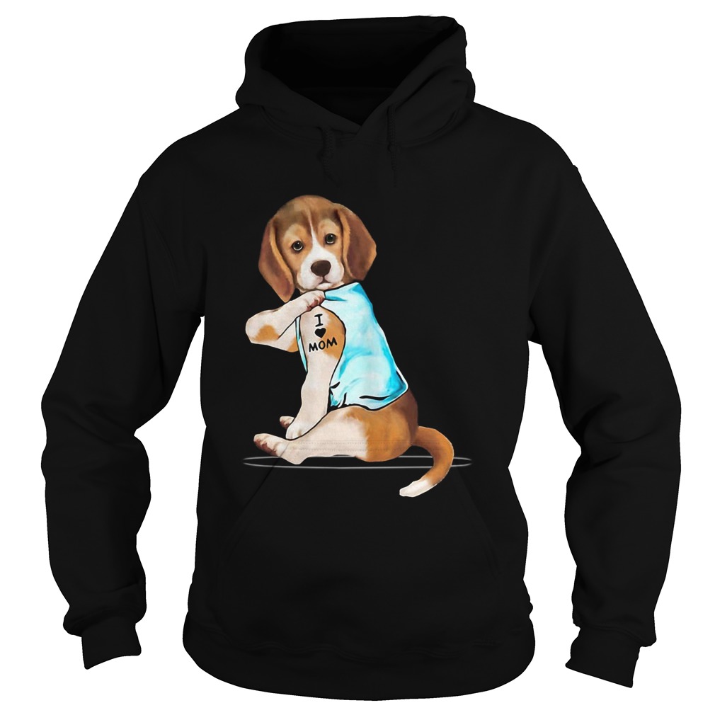 Beagle Tattoo I Love Mom Hoodie