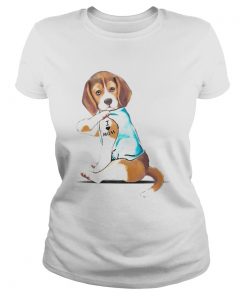 Beagle Tattoos I Love MOM Sitting Funny Gift Mothers Day  Classic Ladies