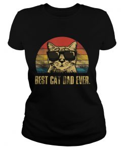 Best Cat Dad Ever Fathers Day Vintage Cat Lovers  Classic Ladies