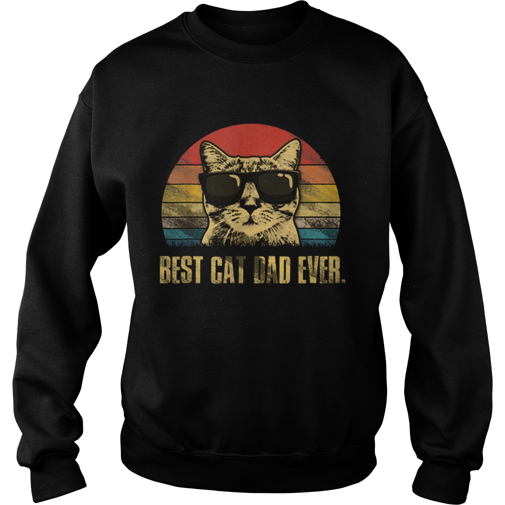 Best Cat Dad Ever Fathers Day Vintage Cat Lovers Sweatshirt