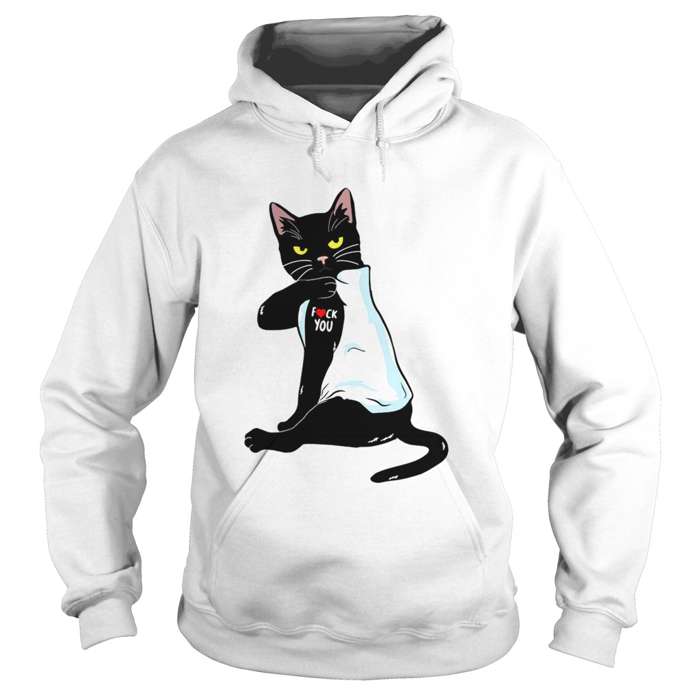 Black Cat Tattoo Fuck You Hoodie