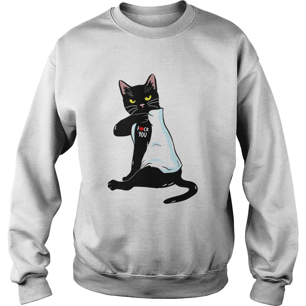 Black Cat Tattoo Fuck You Sweatshirt