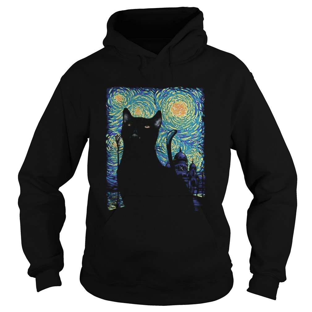 Black Cat Van Gogh Hoodie