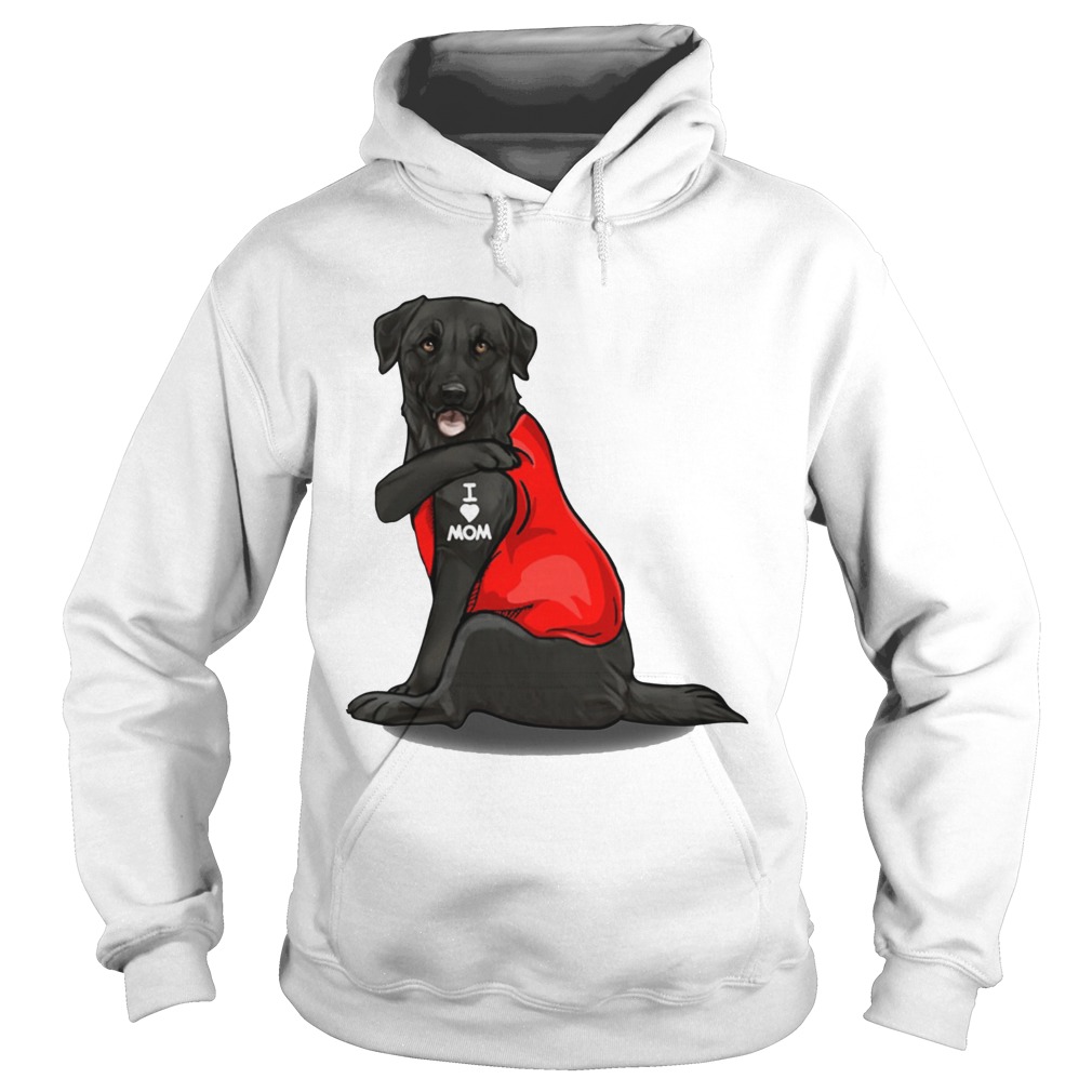 Black Golden Retriever I Love Mom Tattoo Hoodie