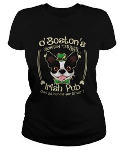 Boston Terrier Saint Patrick GiftsFunny Bostie Irish Pub  Classic Ladies