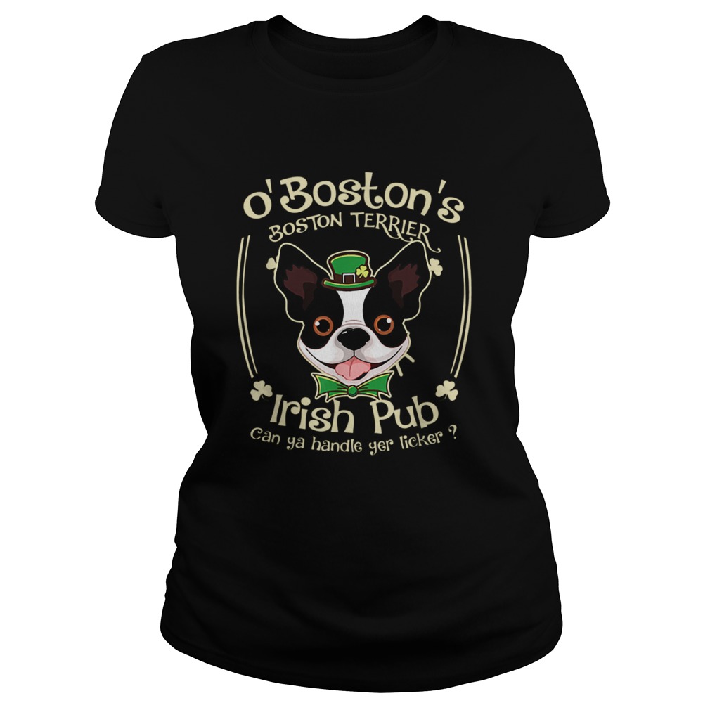 Boston Terrier Saint Patrick GiftsFunny Bostie Irish Pub Classic Ladies