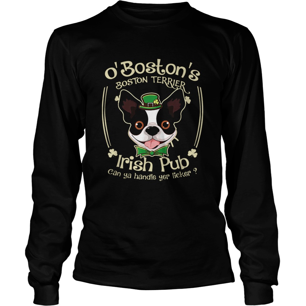 Boston Terrier Saint Patrick GiftsFunny Bostie Irish Pub LongSleeve