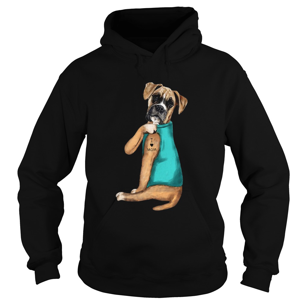 Boxer Tattoos I Love Mom Hoodie