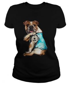 Bulldog Tattoo I Love Mom  Classic Ladies