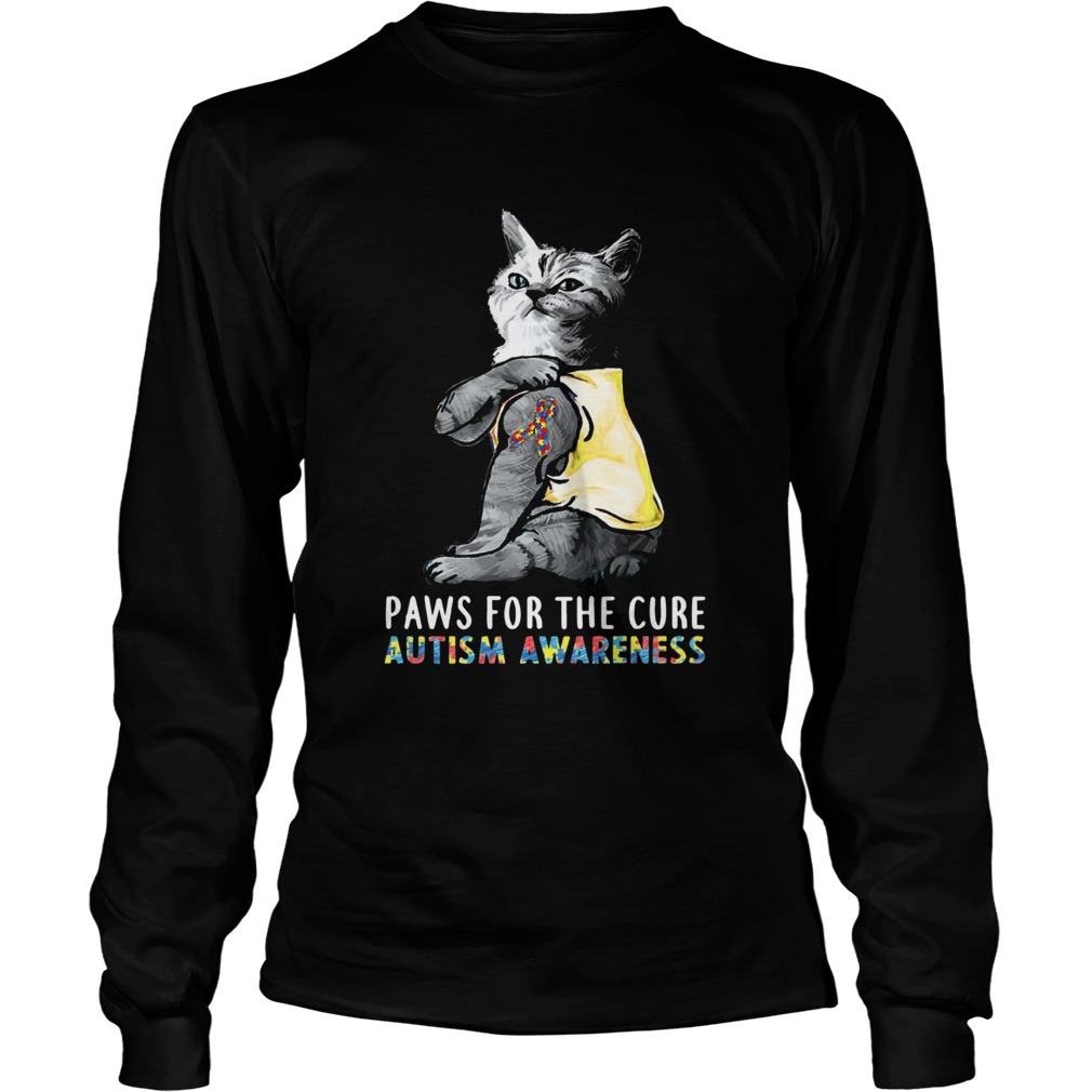 Cat Paws For The Cure Autism Awareness LongSleeve