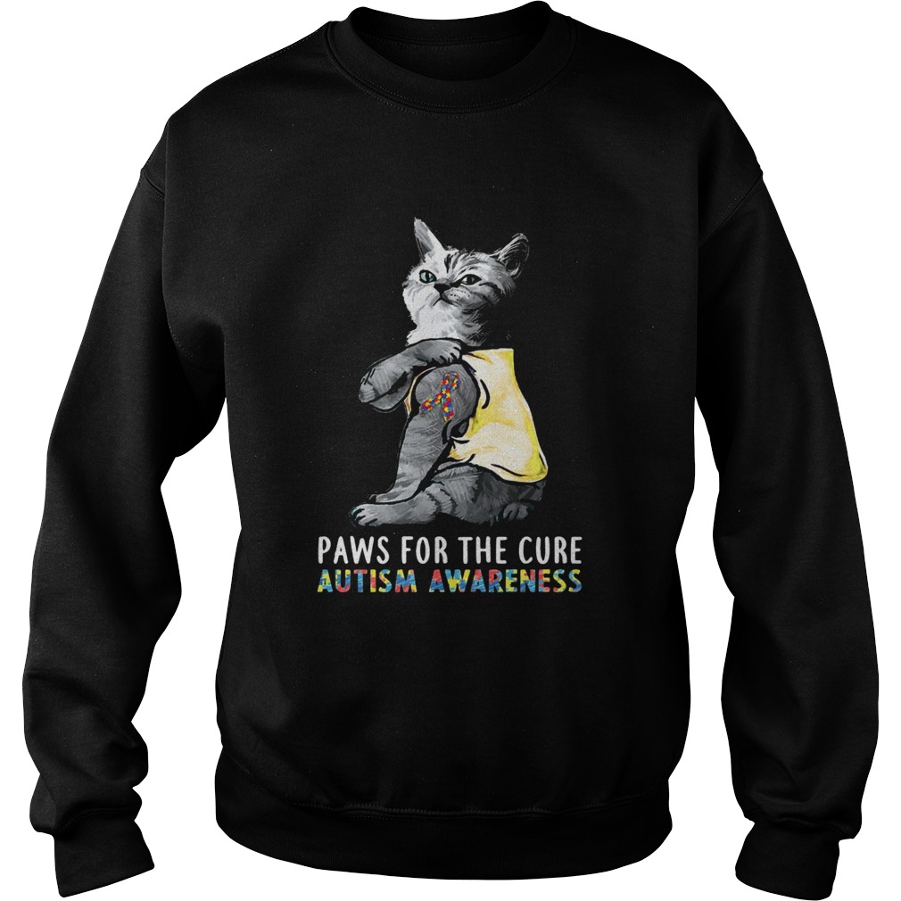 Cat Paws For The Cure Autism Awareness Sweatshirt