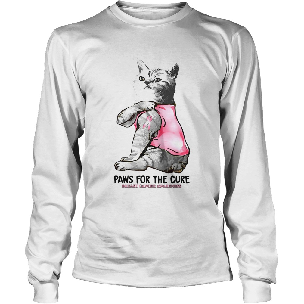 Cat Paws For The Cure Breast Cancer Awareness LongSleeve