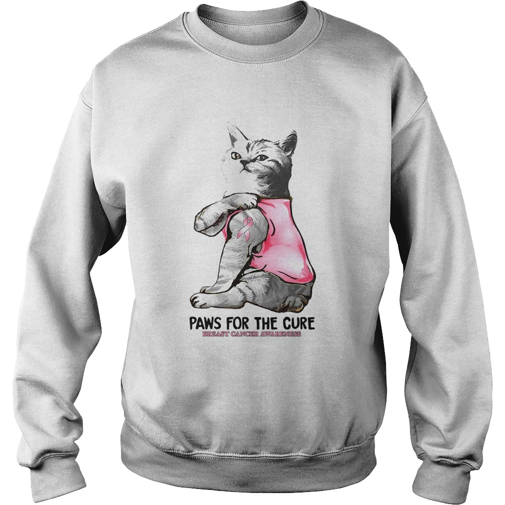 Cat Paws For The Cure Breast Cancer Awareness Sweatshirt