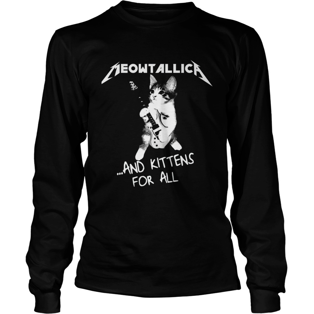 Cat Play Guitar Meowtallica and kittens for all LongSleeve