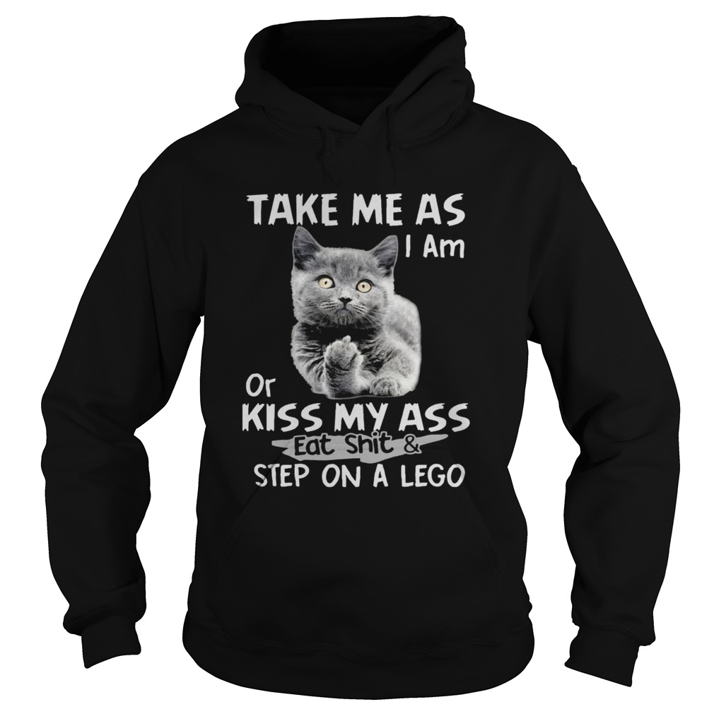 Cat fuck you take me as I am or kiss my ass eat shit and step on a lego Hoodie