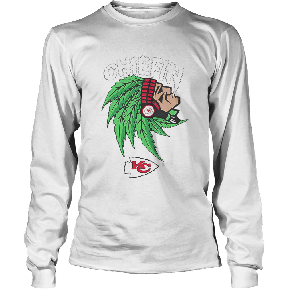 Chiefin weed smoking Indian Kansas City Chiefs Champions LongSleeve