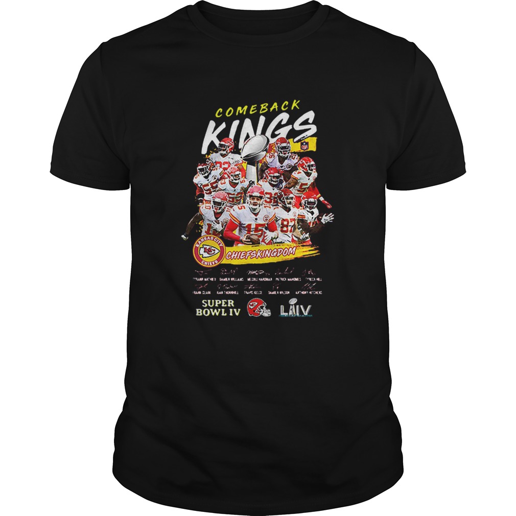 Comeback Kings Kansas City Chiefs Kingdom Super Bowl IV Signed shirt