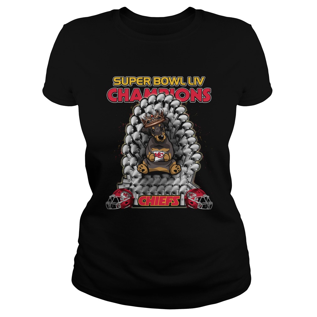 Daschund Iron Throne Super Bowl LIV Champions Chiefs Classic Ladies