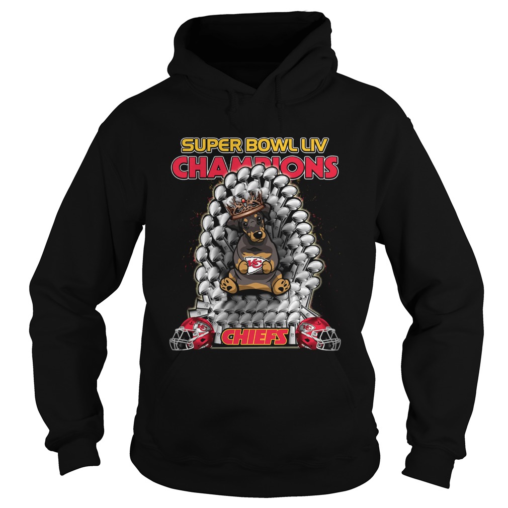 Daschund Iron Throne Super Bowl LIV Champions Chiefs Hoodie