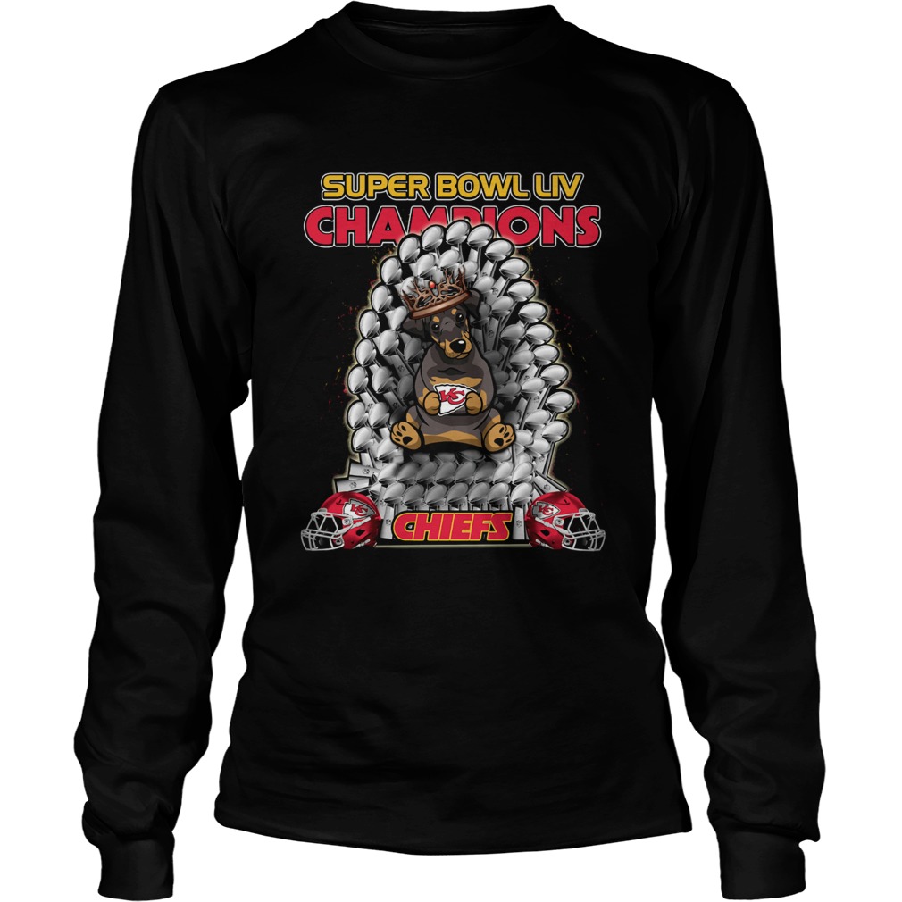 Daschund Iron Throne Super Bowl LIV Champions Chiefs LongSleeve