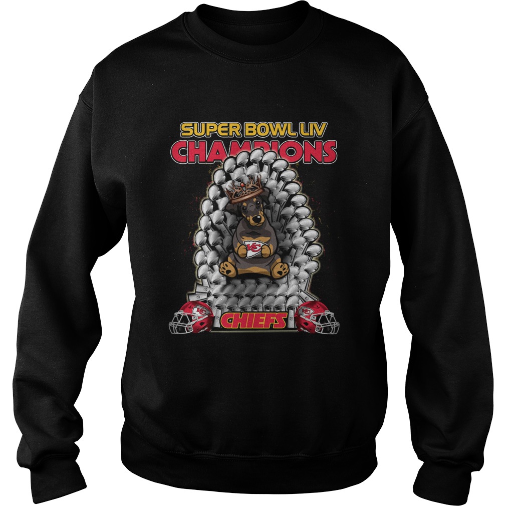 Daschund Iron Throne Super Bowl LIV Champions Chiefs Sweatshirt