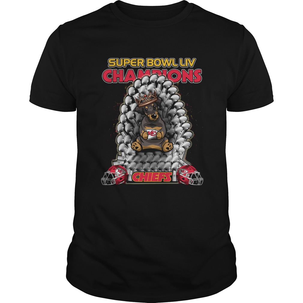 Daschund Iron Throne Super Bowl LIV Champions Chiefs shirt