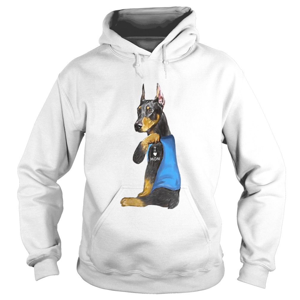 Doberman Tattoos I Love MOM Sitting Funny Gift Mothers Day 2020 Hoodie