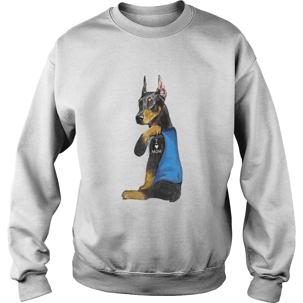 Doberman Tattoos I Love MOM Sitting Funny Gift Mothers Day 2020 Sweatshirt