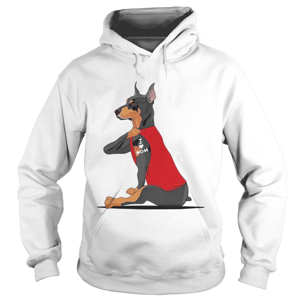 Dobermann Tattoos I Love Mom Hoodie