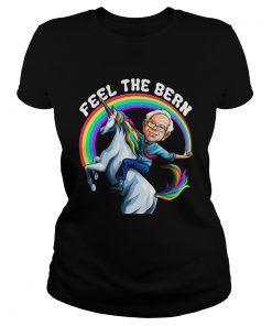 Feel the Bernie Shirt Riding Unicorn  Classic Ladies