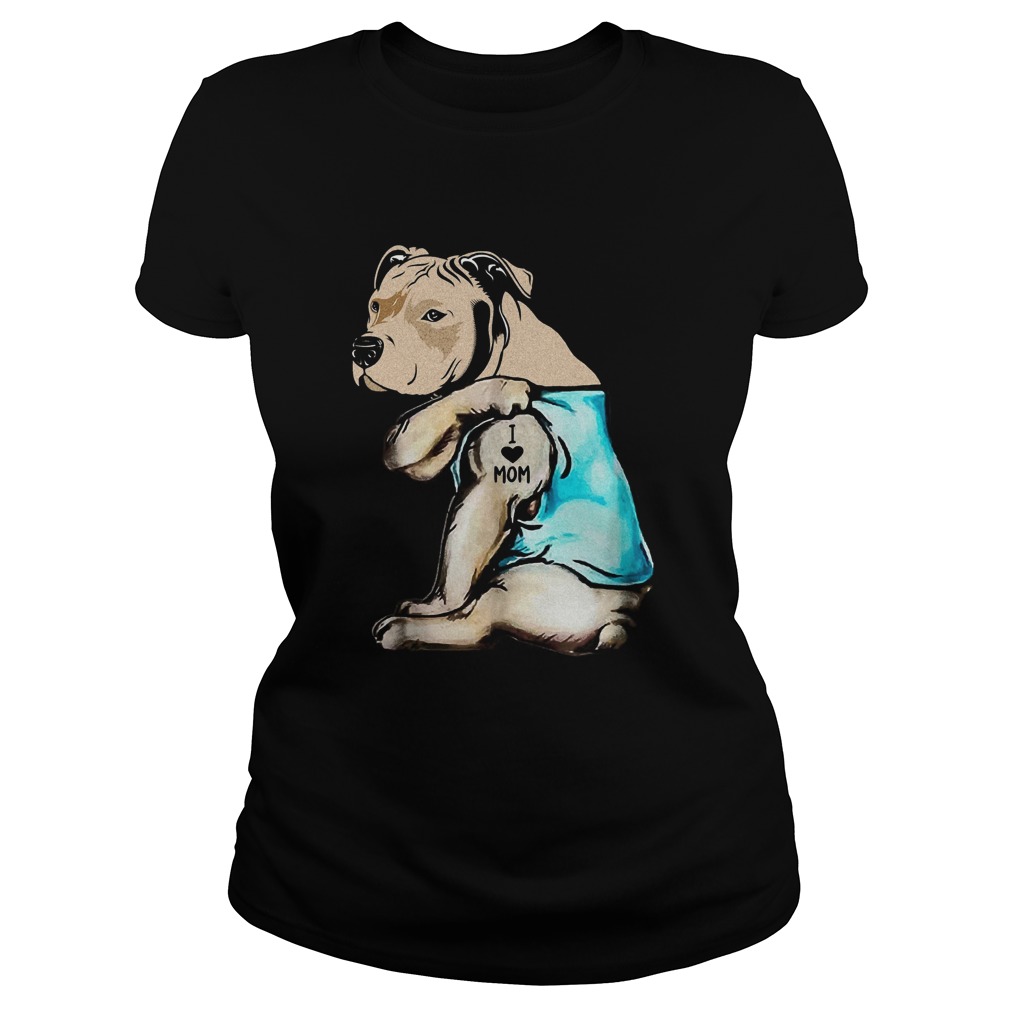 French Bulldog I Love Mom Tattoo Classic Ladies