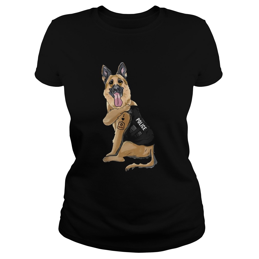 German Shepherd I Love Police Classic Ladies