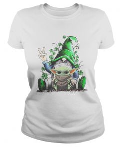 Gnome hug Baby Yoda Irish St Patricks day  Classic Ladies