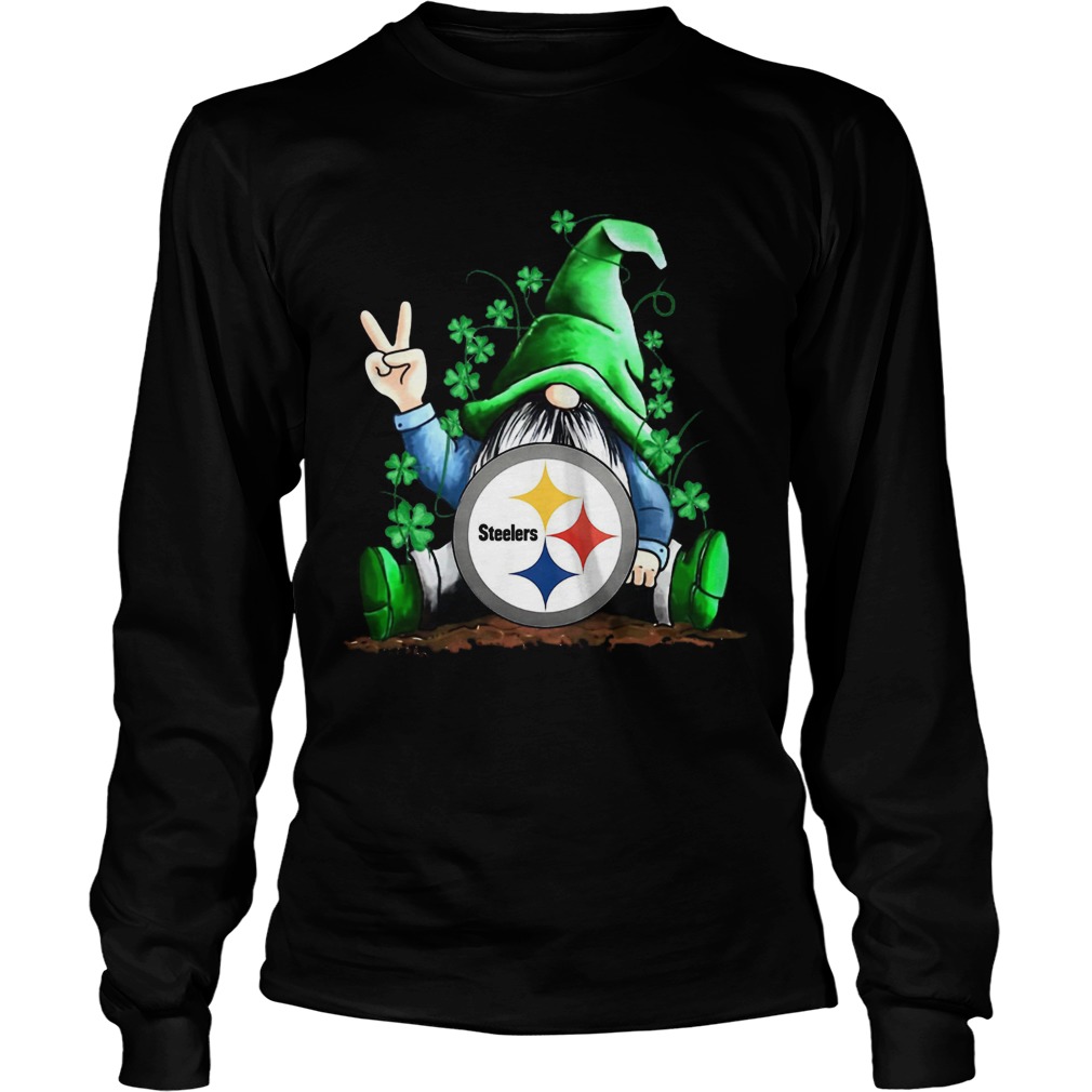 Gnomes Lucky St Patricks Day Hug Pittsburgh Steelers LongSleeve