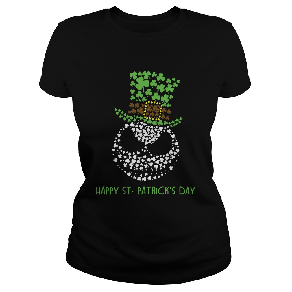 Happy St Patricks day Jack Skellington face Classic Ladies