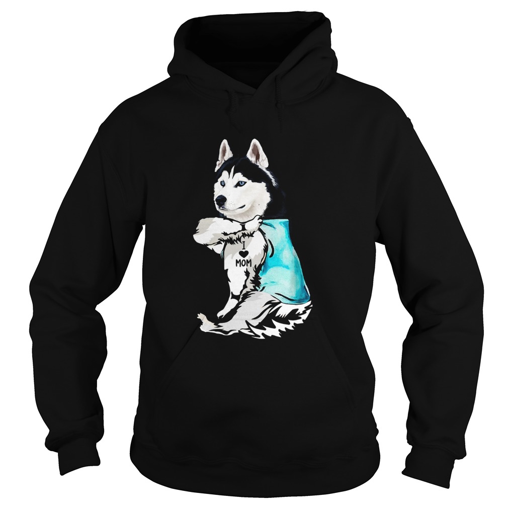 Husky Tattoos I Love Mom Hoodie